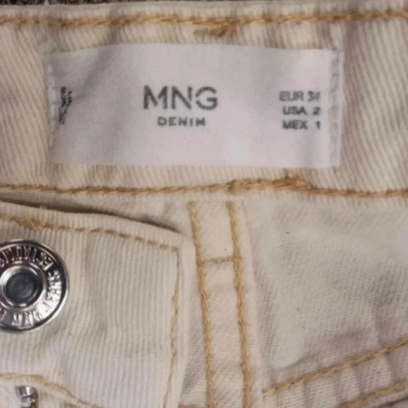 MNG Cream Wide Leg Balloon Fit High Rise Jeans Size  26 - Picture 7 of 8